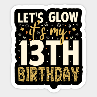 Let's Glow Party 13th Birthday Gift Sticker